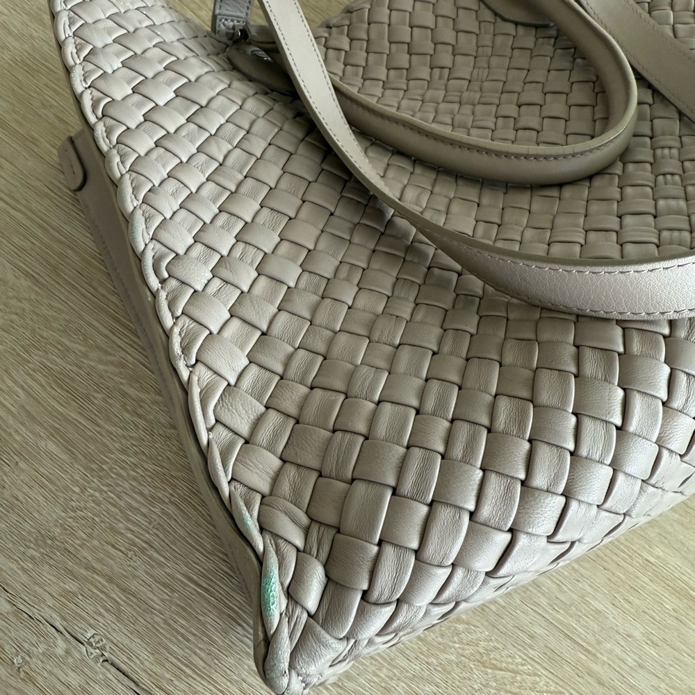Falor Woven Leather Tote Bag - Gray - Picture 3 of 4